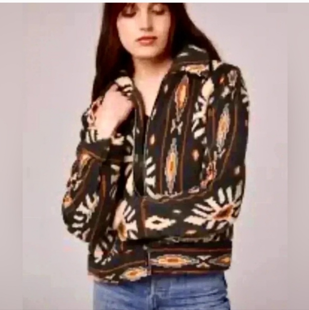 Band of Gypsies Women’s Harvest Moon Sherpa Jacket in Black Salt, Size Medium - Picture 8 of 8